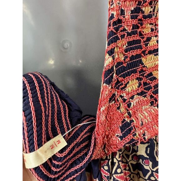 New Free People A New Way Maxi Dress in Navy Combo Size Small - Picture 9 of 10